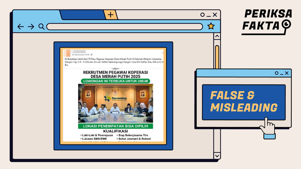 Hoaks Perluwasikan: Tautan Palsu Rekrutmen Pegawai Koperasi Merah Putih 2025
